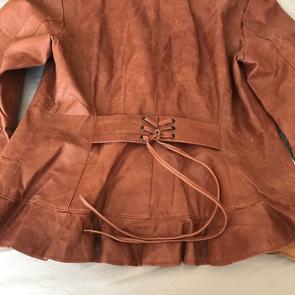 Together 100% Leather Jacket Brown Size 10 - Picture 8 of 16